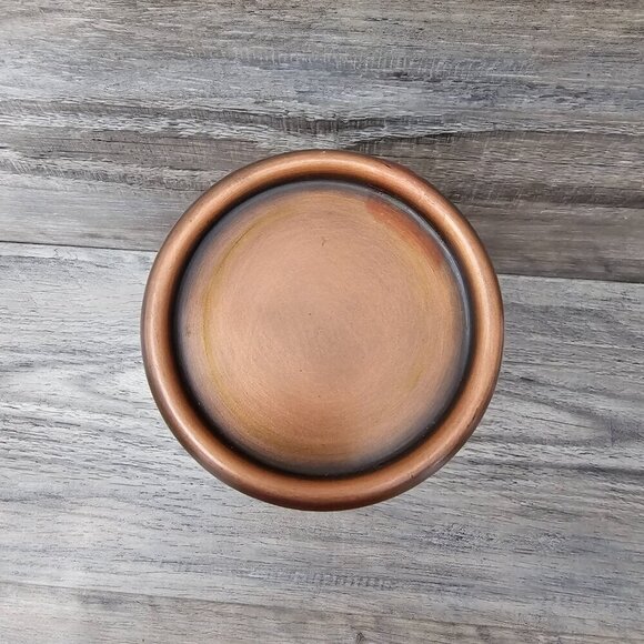 Matte Finish Copper Hammered Pedestal Pillar Candle Holder - Picture 4 of 5